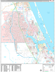 Port St. Lucie Wall Map Premium Style 2026
